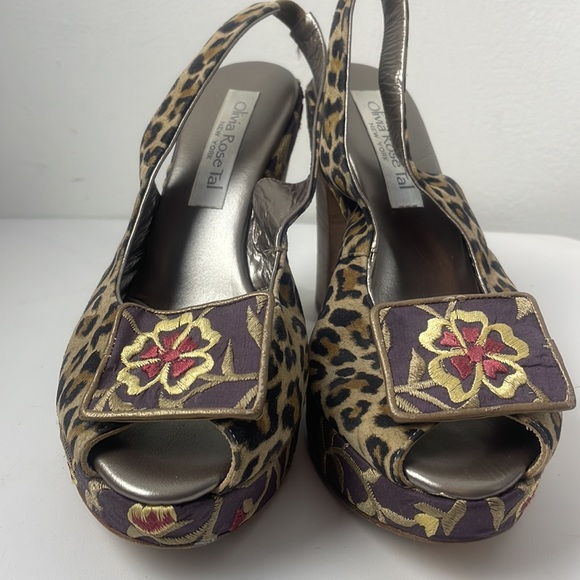 Olivia Rose Tal Floral Leopard Platform heel Size 38 - Picture 11 of 17